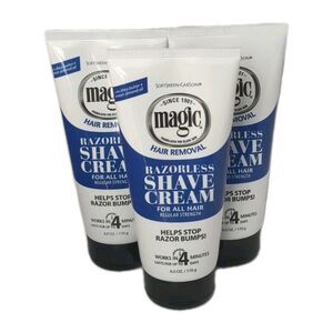 (3) NEW Magic Hair Removal Razorless Cream Shave Regular Strength 6 oz